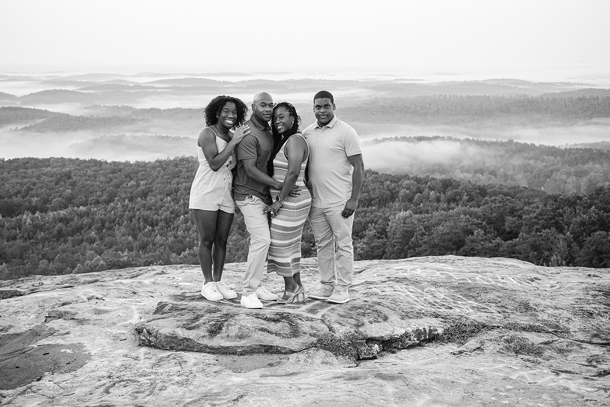 black family mountains bald rock South Carolina photography